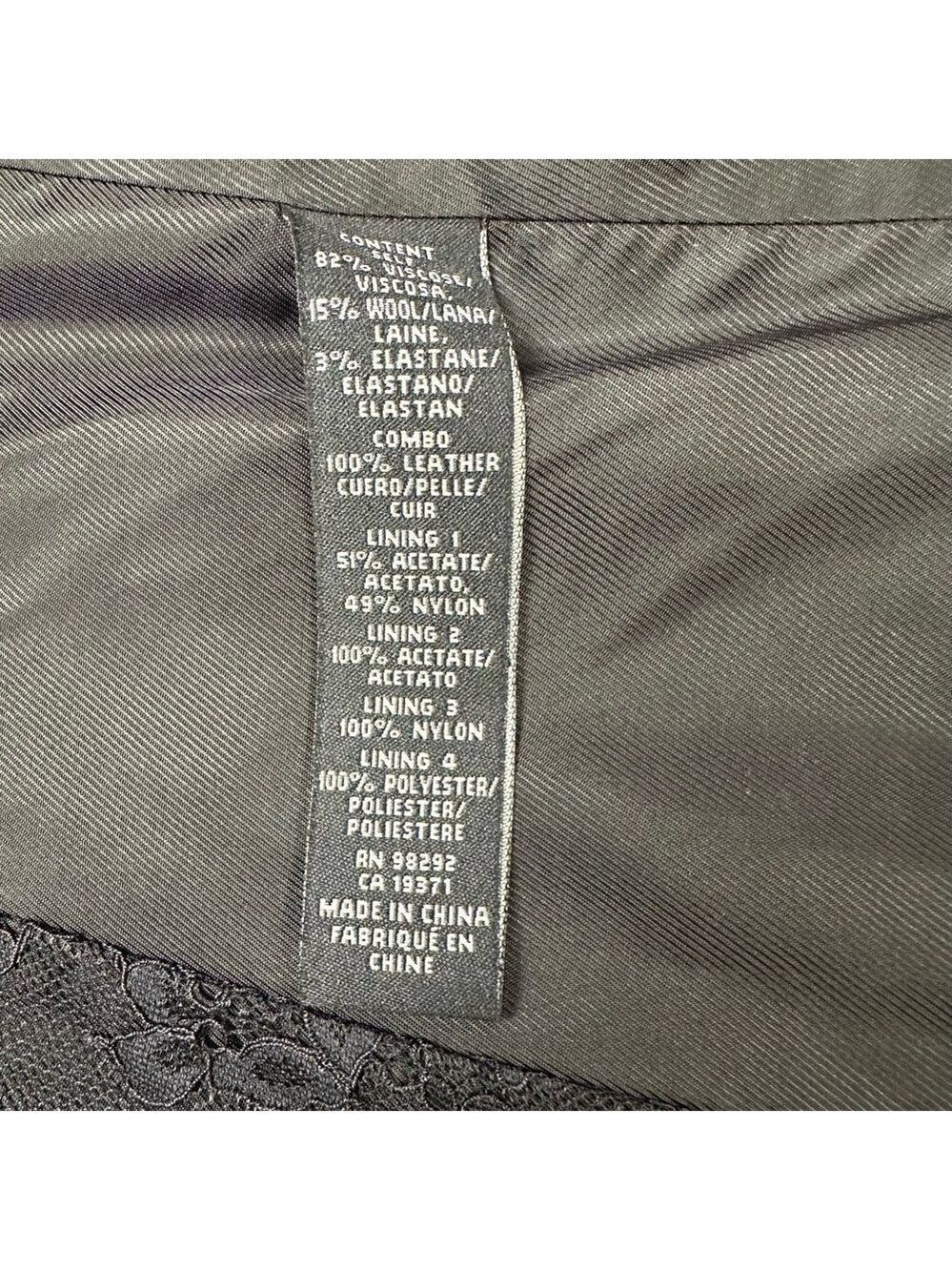 Tibi black tuxedo jacket Womens Size 8 leather lapels Formal New Years - Picture 7 of 12